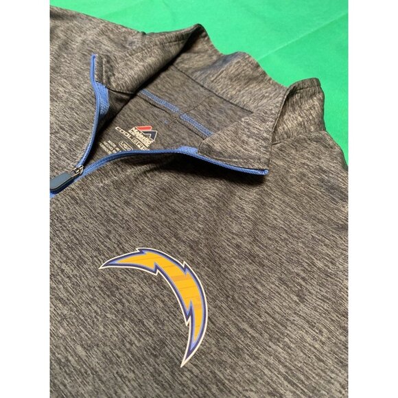 Los Angeles Chargers Majestic Large Lightweight Pullover Front Logo 1/4 Zip - Picture 2 of 4